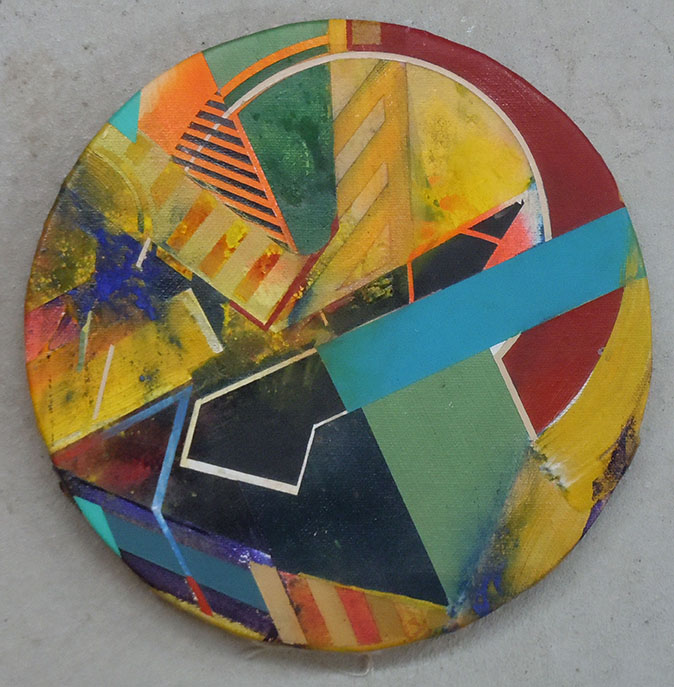BAV-015-T-S, Acrylic on Shaped Canvas, 9" Diameter